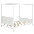 Queen Size Canopy Platform Bed with Headboard and Footboard
