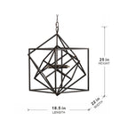 3-Light Metal Chandelier