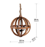 4-Light Wood Chandelier