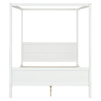 Queen Size Canopy Platform Bed with Headboard and Footboard