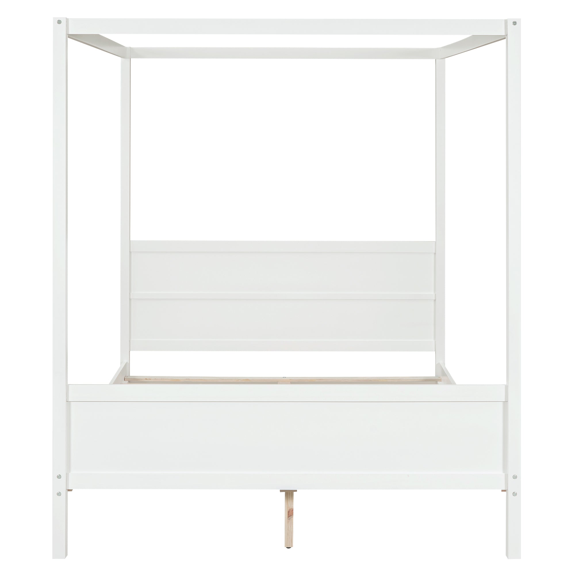 Queen Size Canopy Platform Bed with Headboard and Footboard