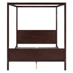 Queen Size Canopy Platform Bed with Headboard and Footboard
