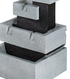 13.6"x15.7"x22.4" Decorative 4 Tier Water Fountain