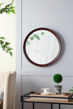 20x1.5" Transitional Decor Style Mango Wood Wall Mirror
