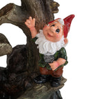 8.3x4.7x13.8" Decorative Woodland Gnome Water Fountain