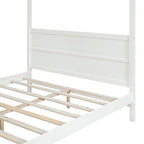 Queen Size Canopy Platform Bed with Headboard and Footboard