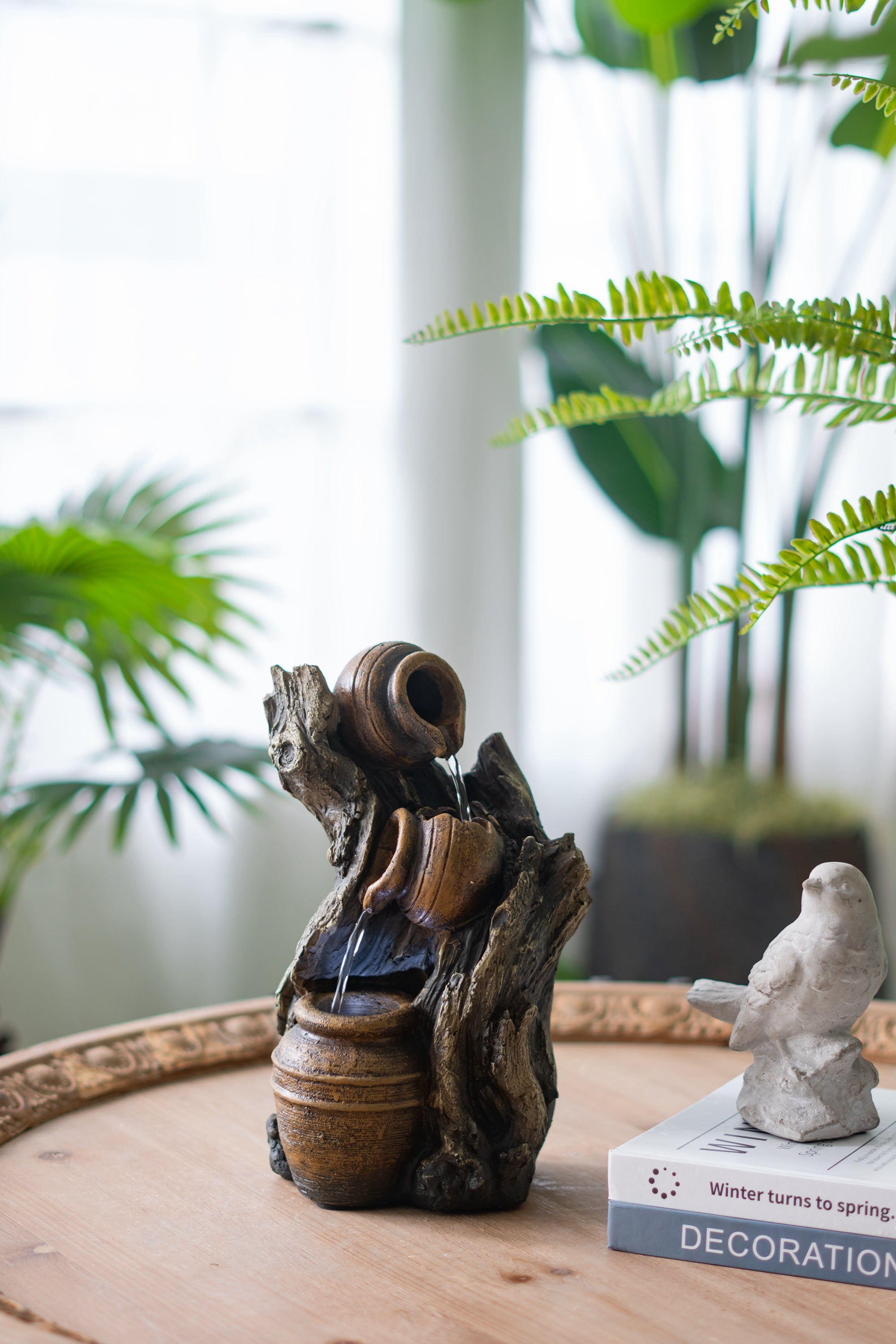 Decorative 3 Tier Water Fountain with Pot Design