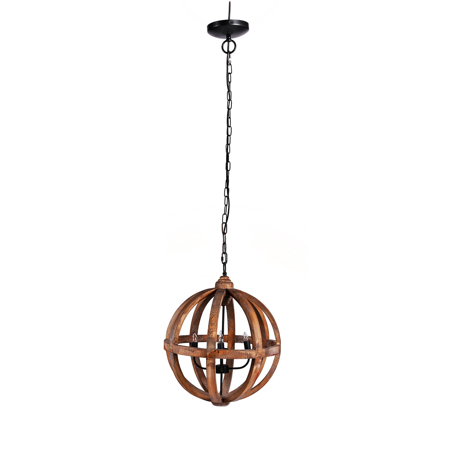 4-Light Wood Chandelier
