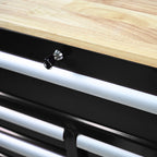 9 Drawers Multifunctional Tool Cart with Wheels and Wooden Top