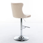 Swivel Velvet Barstools Adjustable Seat Height