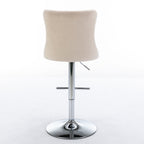 Swivel Velvet Barstools Adjustable Seat Height