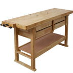 60-Inch Wooden Workbench with 4 Drawers