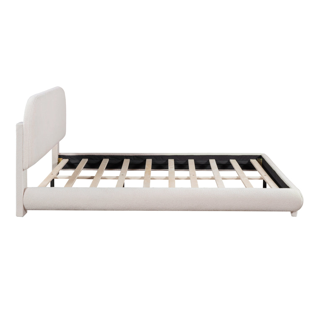 Teddy Fleece Queen Size Upholstered Platform Bed
