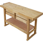 60-Inch Wooden Workbench with 4 Drawers