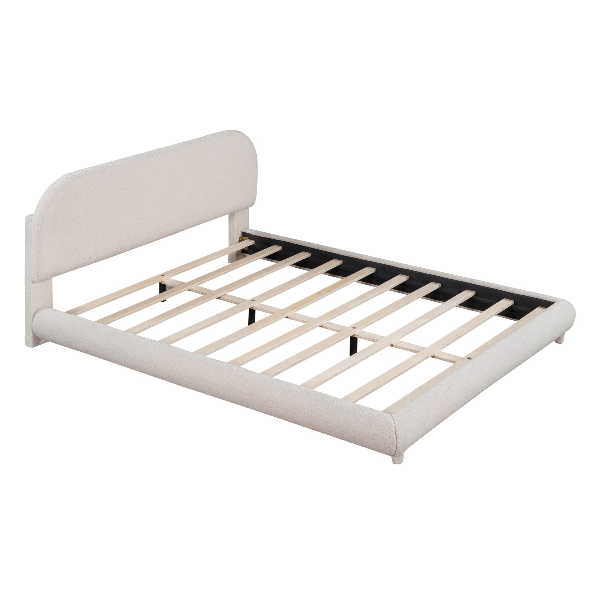Teddy Fleece Queen Size Upholstered Platform Bed