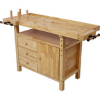 Wood Workbench with Rapid Action Woodworking Vise