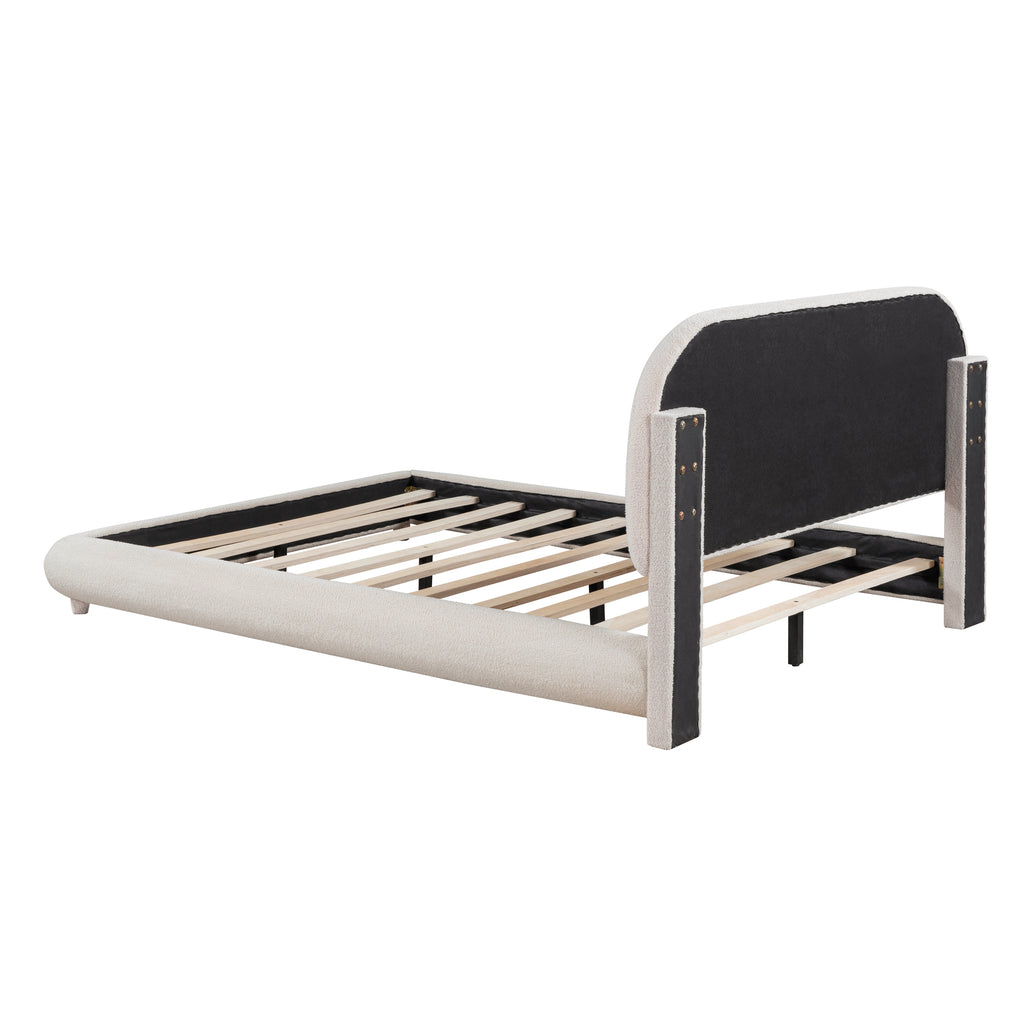 Teddy Fleece Full Size Upholstered Platform Bed