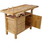 Wood Workbench with Rapid Action Woodworking Vise