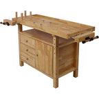 Wood Workbench - Wooden Workbench for Garage Workshop and Home
