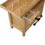 Wood Workbench with Rapid Action Woodworking Vise