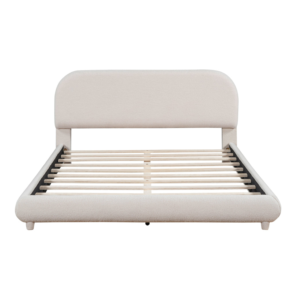 Teddy Fleece Queen Size Upholstered Platform Bed