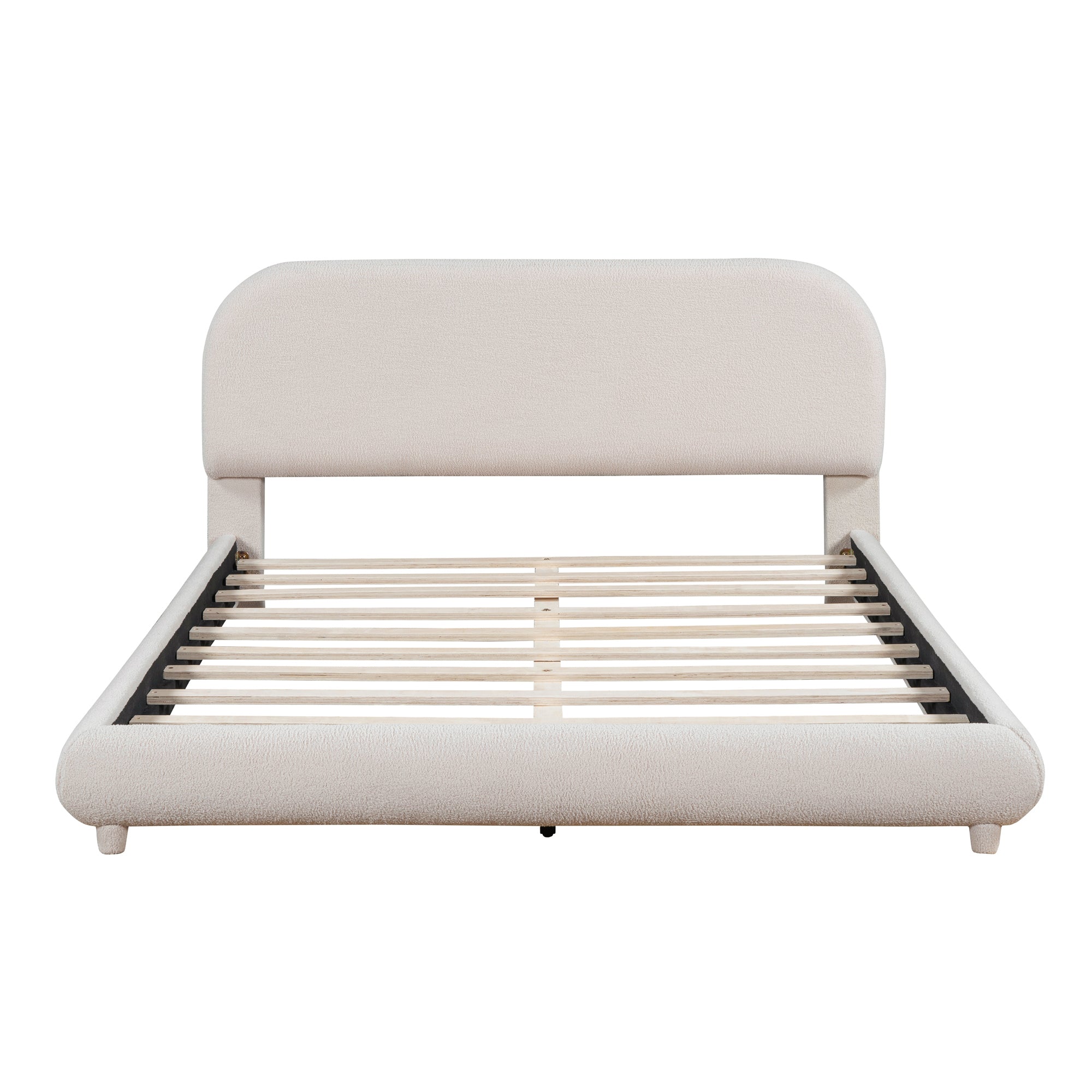 Teddy Fleece Queen Size Upholstered Platform Bed