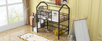 Metal Loft Bed with Roof Design and Storage Box, Twin