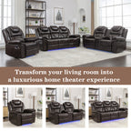 Home Theater Seating Manual Recliner Chair with LED Light Strip