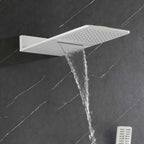 Wall Mounted Waterfall Rain Shower System With 3 Body Sprays & Handheld Shower