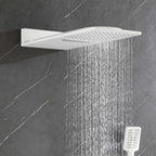 Wall Mounted Waterfall Rain Shower System With 3 Body Sprays & Handheld Shower