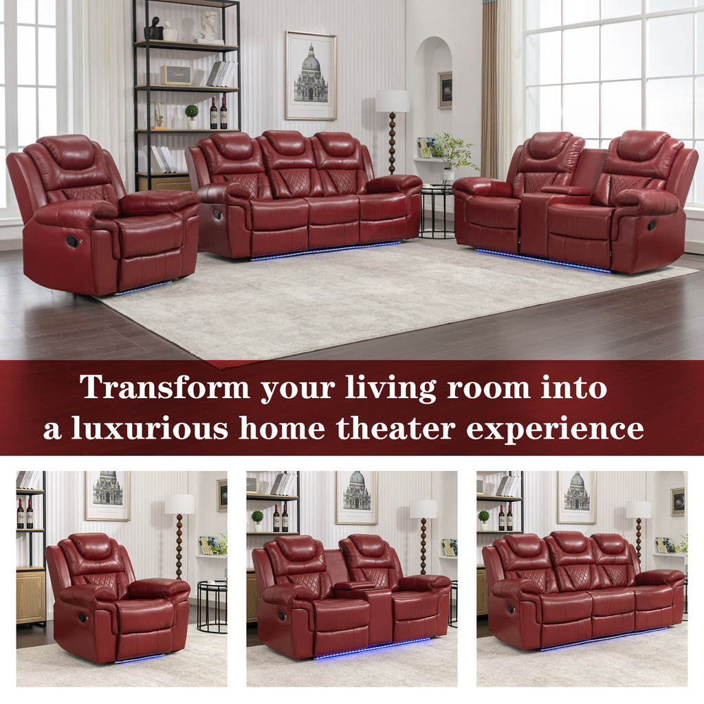 Manual Recliner Loveseat with Hide-Away Storage