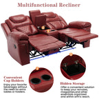Manual Recliner Loveseat with Hide-Away Storage