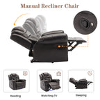 Home Theater Seating Manual Recliner Chair with LED Light Strip