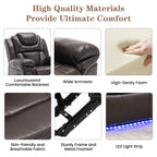 Home Theater Seating Manual Recliner Chair with LED Light Strip