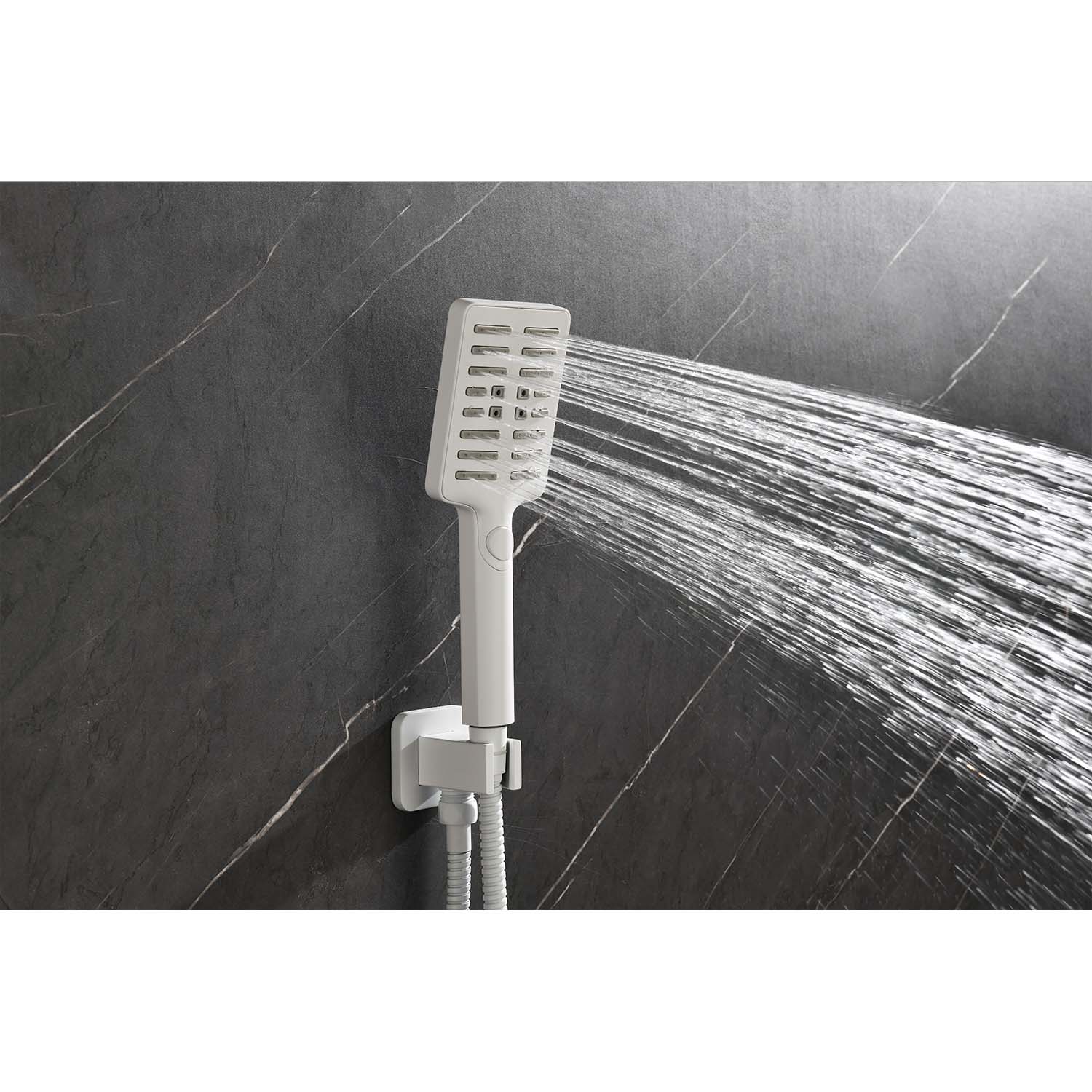 Wall Mounted Waterfall Rain Shower System With 3 Body Sprays & Handheld Shower
