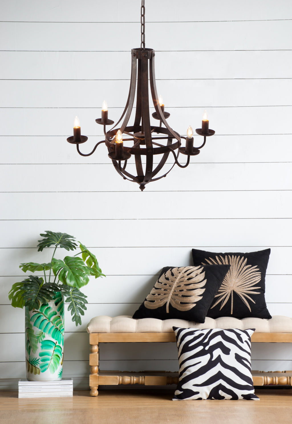 6-Light Metal Chandelier