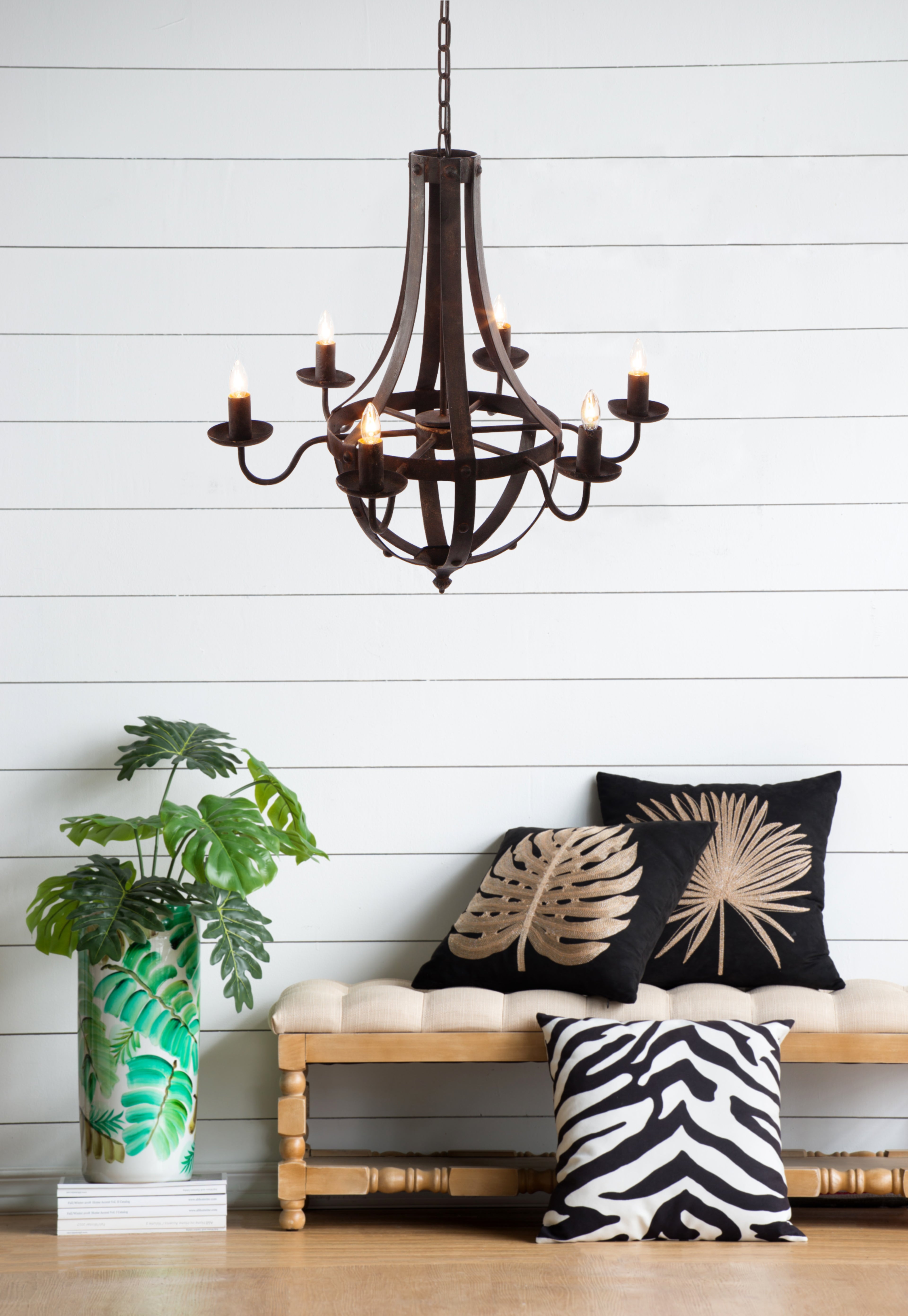 6-Light Metal Chandelier