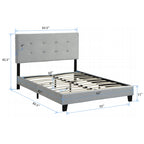 Queen Size Upholstered Platform Bed Frame