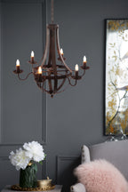 6-Light Metal Chandelier