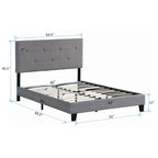 Queen Size Upholstered Platform Bed Frame with Button Tufted