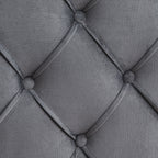 Velvet Button Tufted Upholstered Bed with Wings Design
