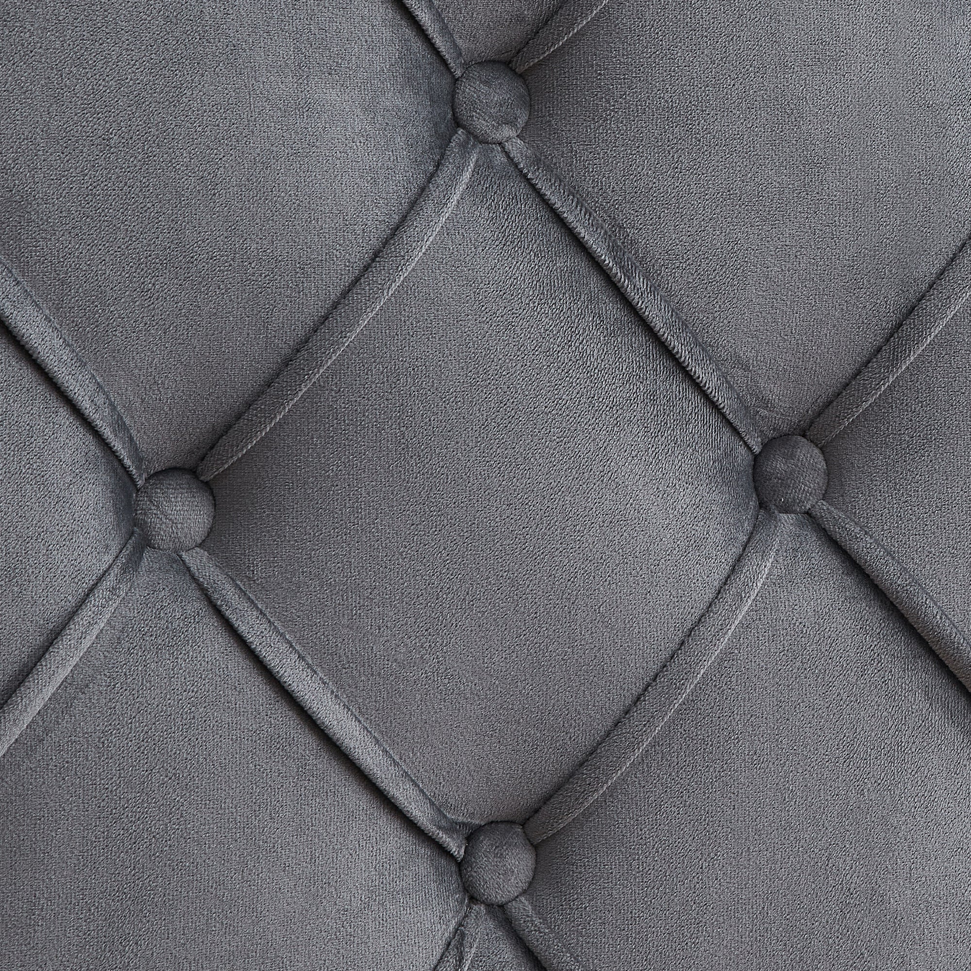 Velvet Button Tufted Upholstered Bed with Wings Design