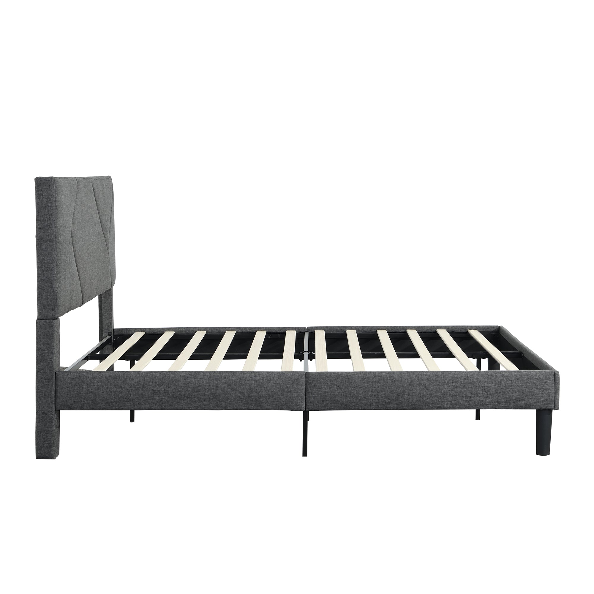 Queen Size Upholstered Platform Bed Frame with Headboard