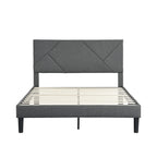 Queen Size Upholstered Platform Bed Frame with Headboard
