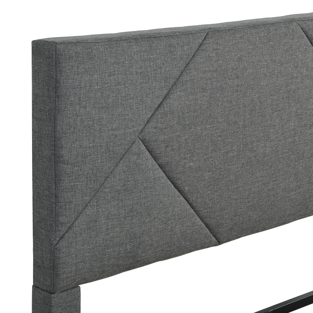 Queen Size Upholstered Platform Bed Frame with Headboard