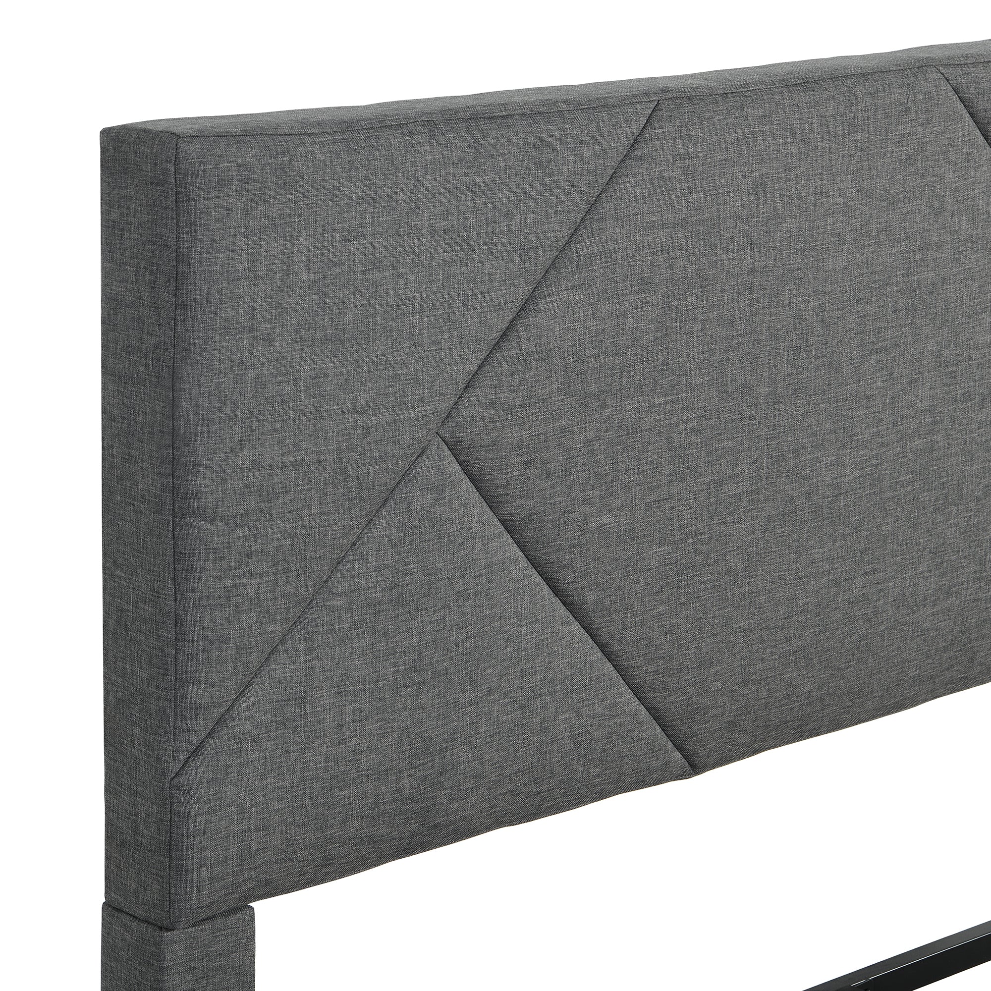 Queen Size Upholstered Platform Bed Frame with Headboard