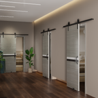 Crazy Elf 24" x 80" Melamine Integrated Door Slab + 6.6FT Track Kit