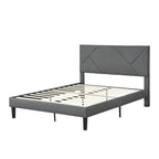 Queen Size Upholstered Platform Bed Frame with Headboard