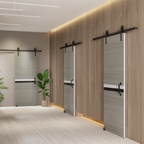 Crazy Elf 24" x 80" Melamine Integrated Door Slab + 6.6FT Track Kit