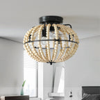 18" Bohemian Wood Beaded Ceiling Fan with Light